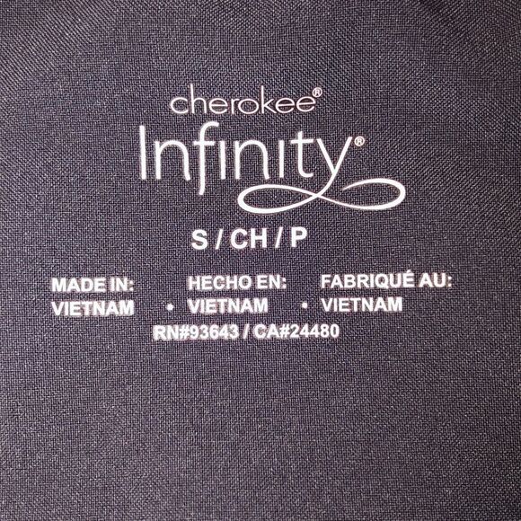 Infinity S Charcoal Gray Neon Pastel Paintbrush Strokes Stretch Scrub Top - Picture 12 of 15